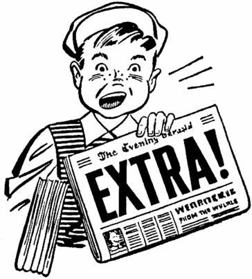  Newsboy with EXTRA newspaper